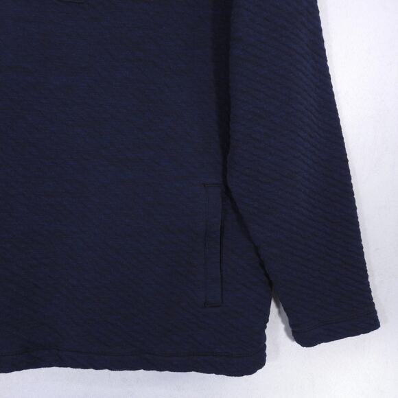 Tommy Bahama Henley Sweater Mens M Navy Quilted Mock Neck Long Sleeve Pullover - Picture 4 of 10